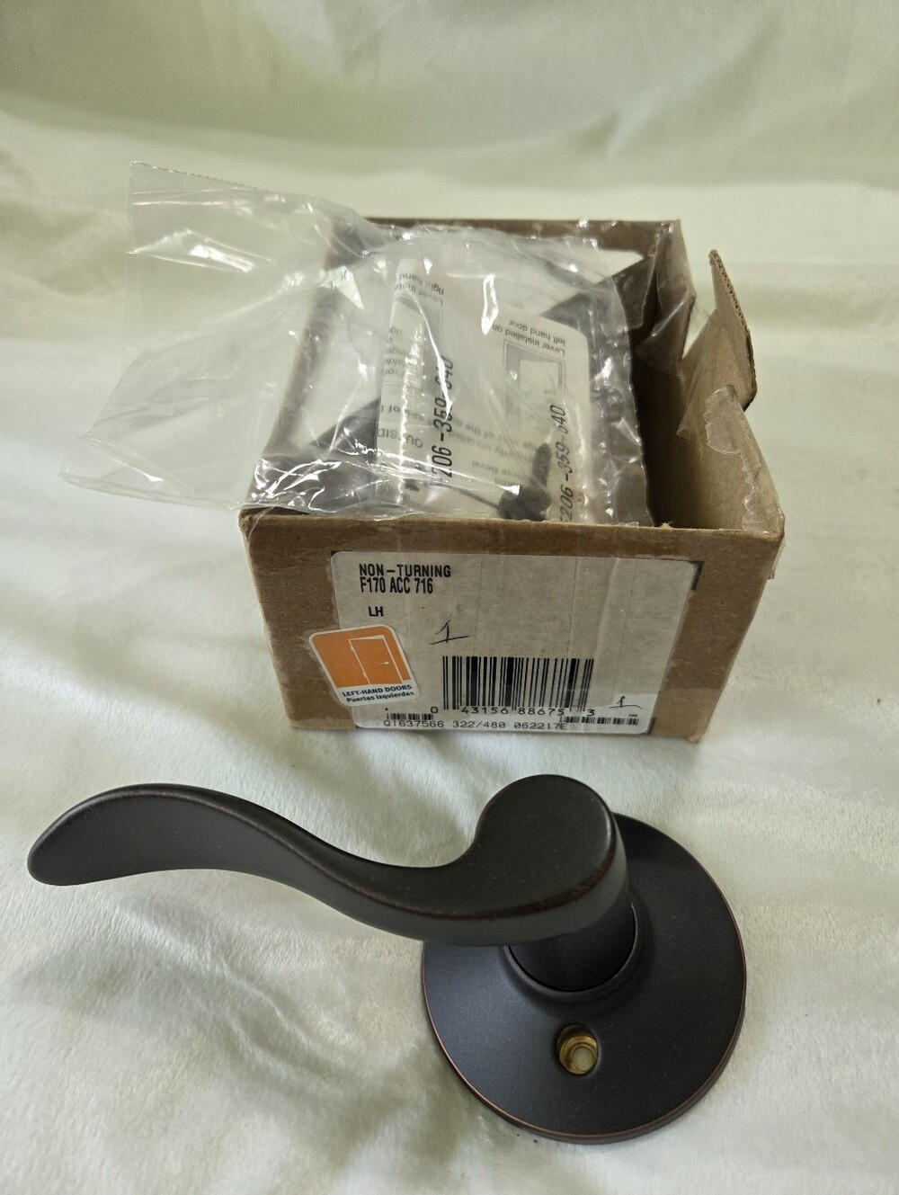 Schlage Oil-Rubbed Bronze Left-Hand Non-Turning/Dummy Door Lever F170 ACC 716 LH